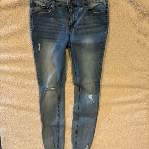 Stylish Blue Distressed Skinny Women Jeans